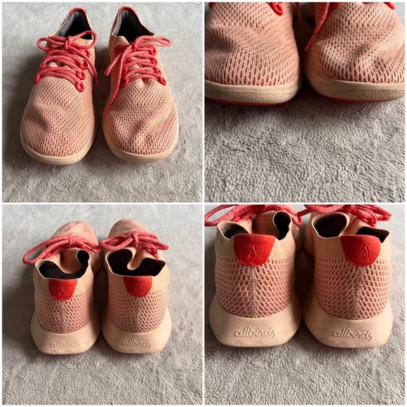 Allbirds Men's Tree Dasher 1 Cushioned Knit Comfort Shoe Flame Light Red Sole - Picture 4 of 15